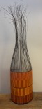 HALF ROUND ORGANZA WALL LAMP ORANGE